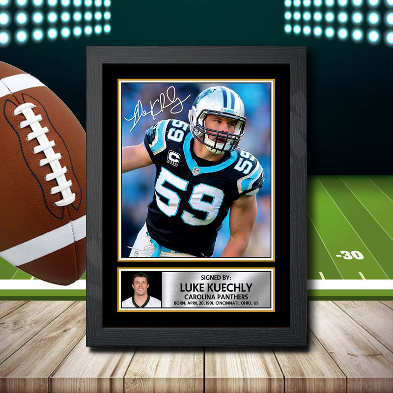 Luke Kuechly 1 – Printed Signature NFL Star Print – Luke Kuechly 1