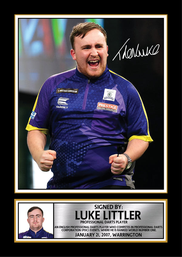 Luke Littler Darts Poster Print – The Nuke Professional Darts Player Signature Style Wall Art