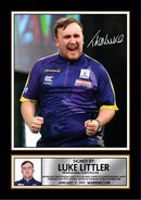 Luke Littler Darts Poster Print – The Nuke Professional Darts Player Signature Style Wall Art – PDC World Champion Memorabilia Gift for Darts Fans and Collectors