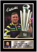 Luke Littler Printed Signed Poster Print – World Darts Champion 2026 Trophy Celebration Wall Art – Autograph Style Darts Memorabilia Collectible