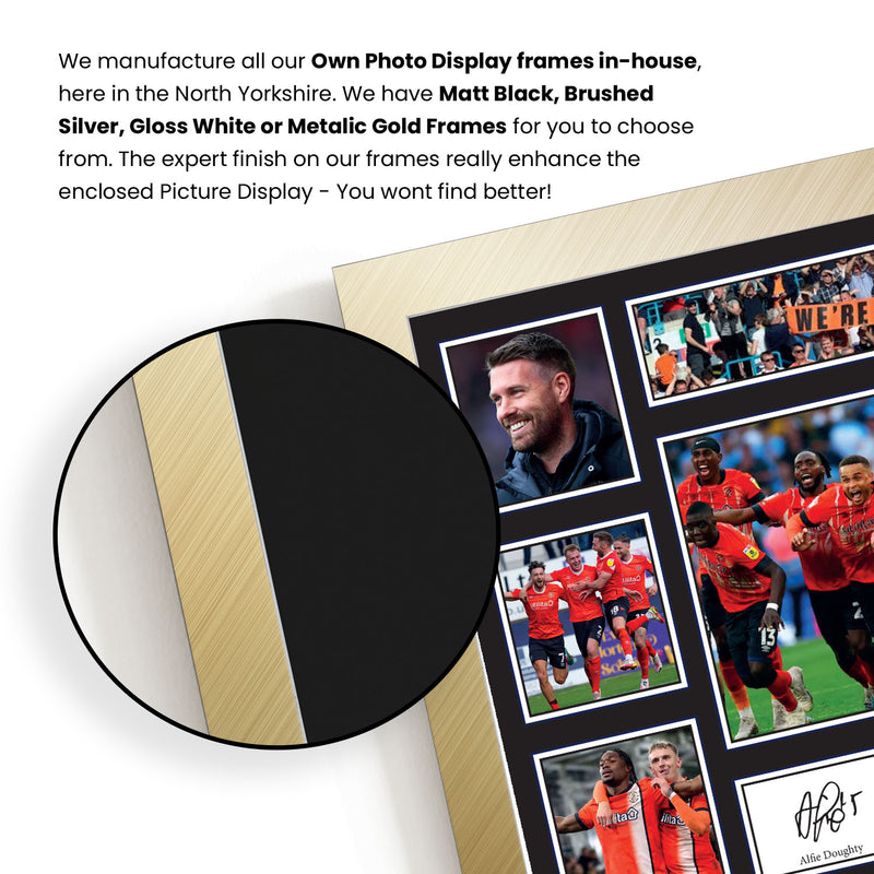 Luton Town Premier League Football Team Framed Autographed Print - Limited Edition Autograph Fan Gift – Collectible Memorabilia Merchandise