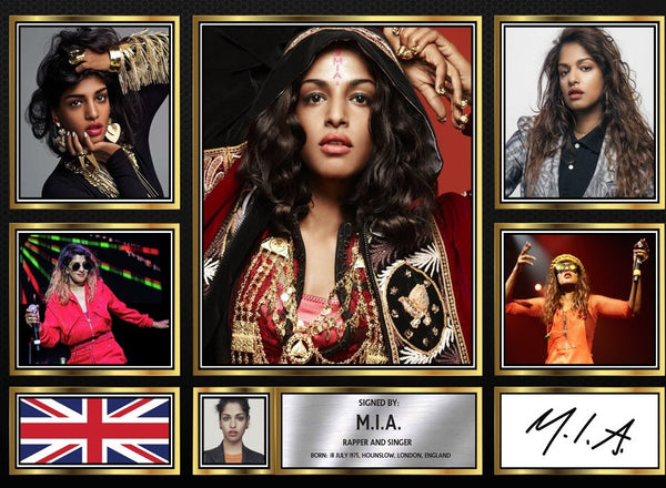 M.I.A. Singers Framed Printed Signature Print – Fan Gift – Wall Art – Reproduction Print