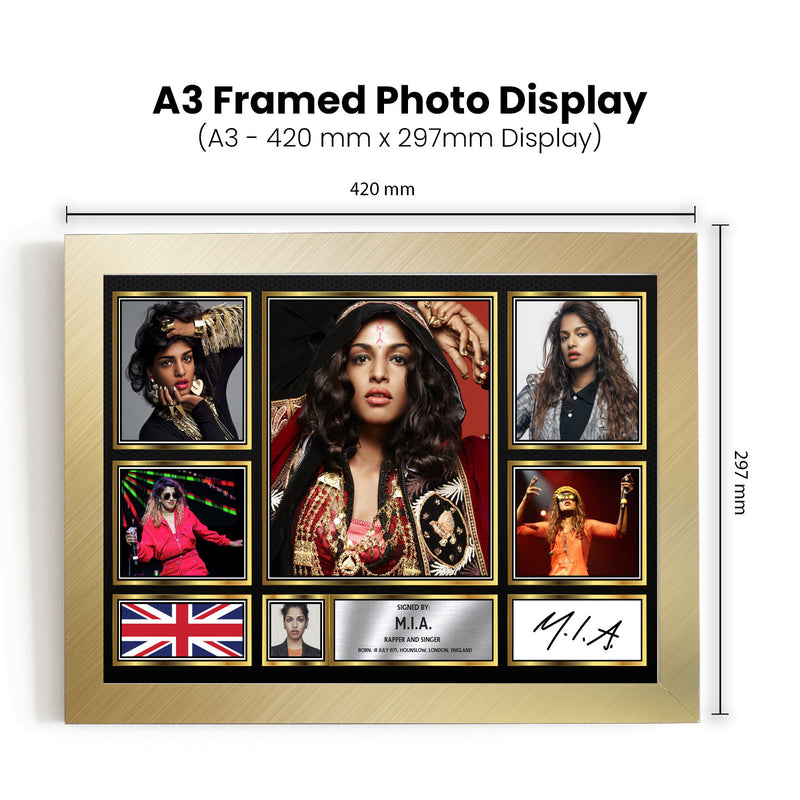 M.I.A. Singers Framed Autographed Print - Limited Edition Autograph Fan Gift – Collectible Memorabilia Merchandise