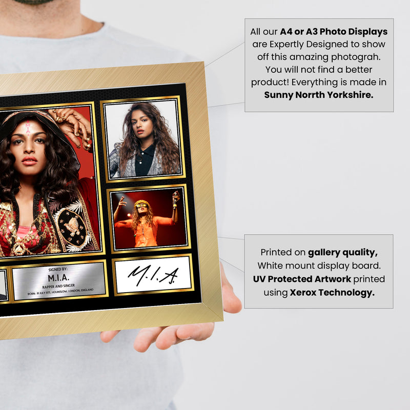 M.I.A. Singers Framed Autographed Print - Limited Edition Autograph Fan Gift – Collectible Memorabilia Merchandise