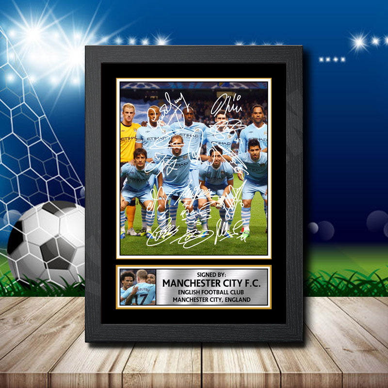 Manchester City Fc 1 Printed Signature Footballers Star Poster Print Framed Wall Art Gift – Manchester City Fc 1 Printed Signature Footballers Star Poster Print