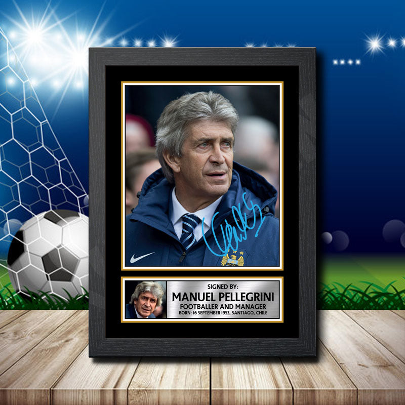 Manuel Pellegrini 2 Printed Signature Footballers Star Poster Print Framed Wall Art Gift – Manuel Pellegrini 2 Printed Signature Footballers Star Poster Print