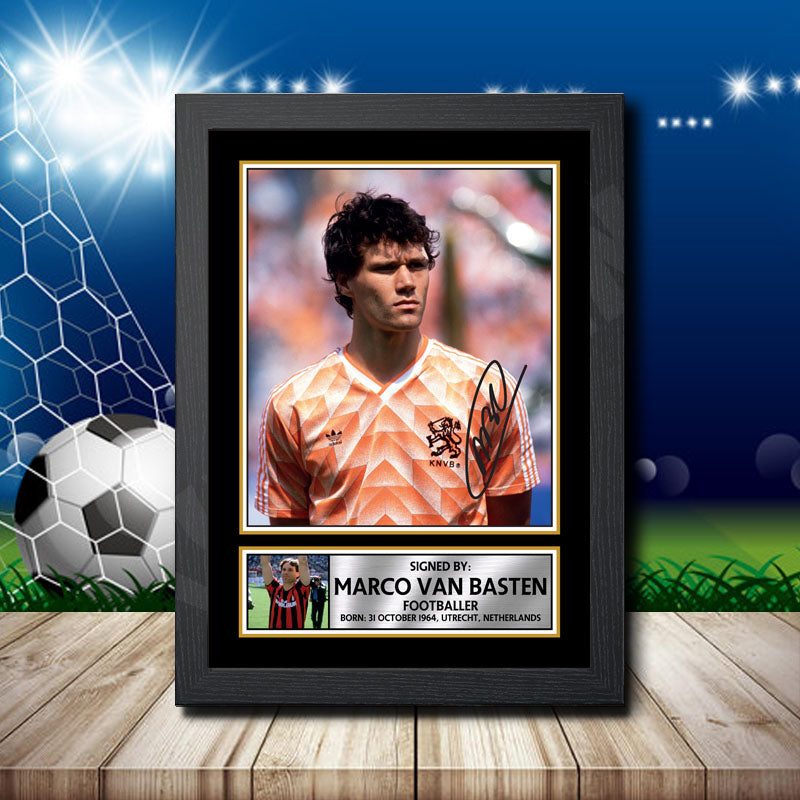 Marco Van 2 Printed Signature Footballers Star Poster Print Framed Wall Art Gift – Marco Van 2 Printed Signature Footballers Star Poster Print