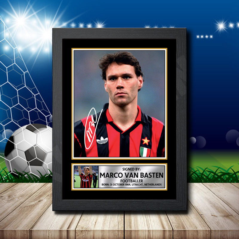 Marco Van 1 Printed Signature Footballers Star Poster Print Framed Wall Art Gift – Marco Van 1 Printed Signature Footballers Star Poster Print