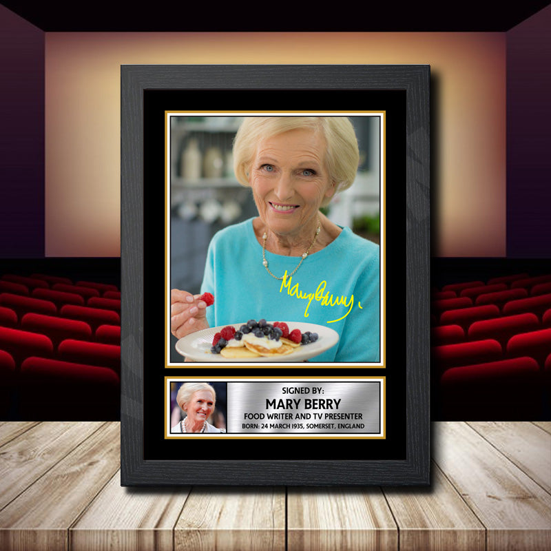 Mary Berry Printed Signature Movie Star Poster Print Framed Wall Art Gift – Mary Berry Printed Signature Movie Star Poster Print