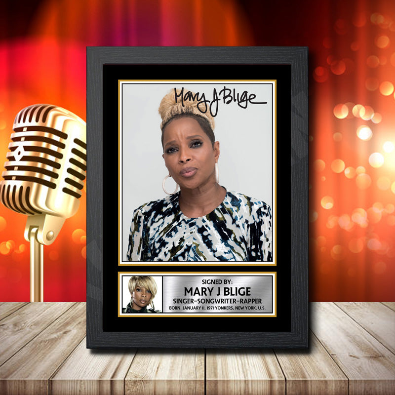 Mary J Blige 1 – Printed Signature Music Star Print – Mary J Blige 1