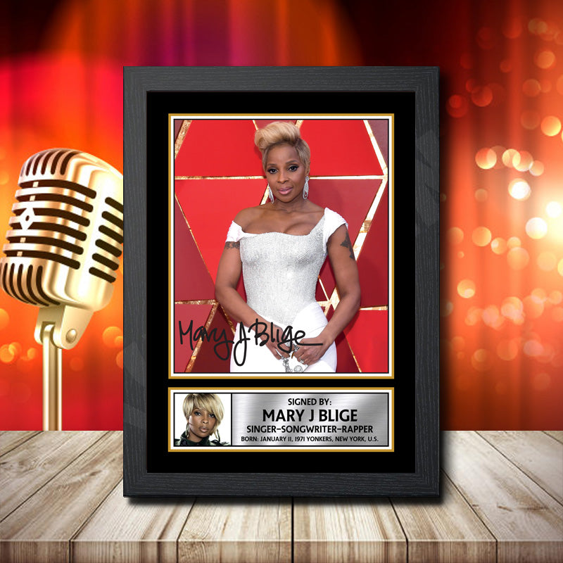 Mary J Blige 2 – Printed Signature Music Star Print – Mary J Blige 2