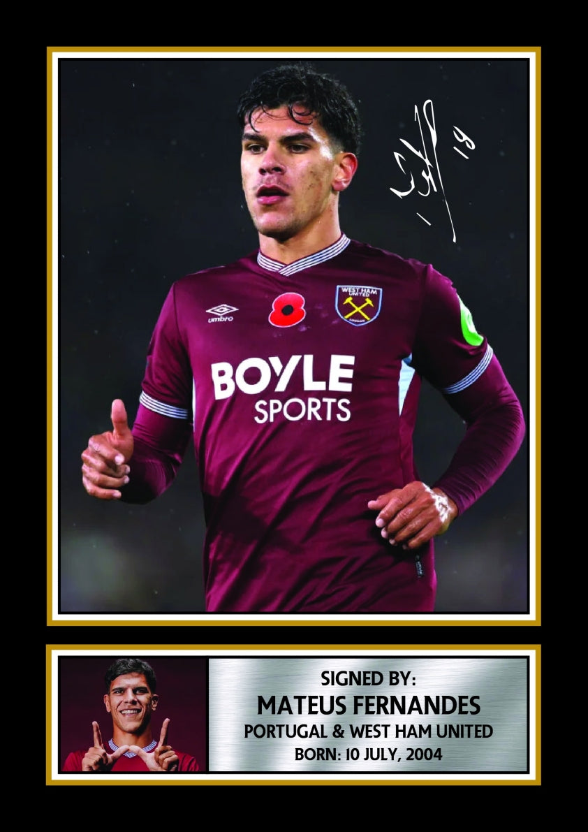 Mateus Fernandes West Ham Footballer Printed Signature Print – mateus Fernandes printed signature poster
