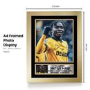 Mateus Mane Signed Football Memorabilia Plaque – Framed Autograph Display with Photo & Stats – Collector’s Gift for Fans –  Born 2007, Barreiro Portugal