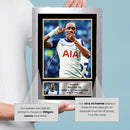 Mathys Tel Printed Autograph Poster – France & Tottenham Hotspur Football Star Wall Art – Soccer Player Memorabilia Poster Print