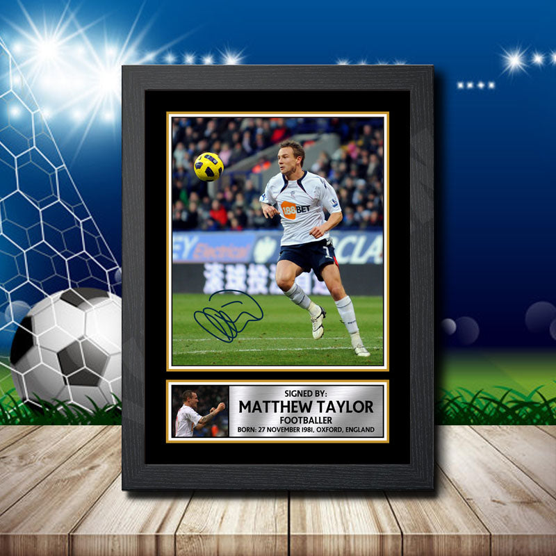 Matt Taylor 2 Printed Signature Footballers Star Poster Print Framed Wall Art Gift – Matt Taylor 2 Printed Signature Footballers Star Poster Print