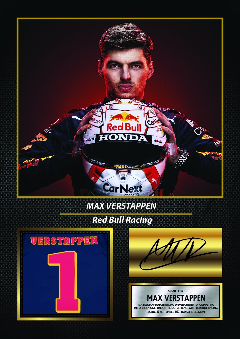 Max Verstappen Racing Driver Printed Signature Print – max Verstappen printed signature poster