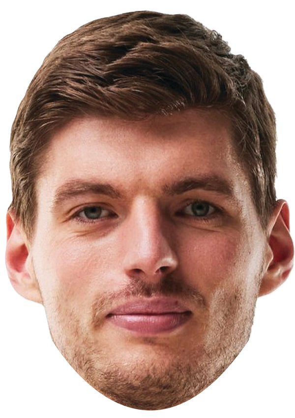 Max Verstappen 2025 – Realistic Cardboard Celebrity Mask for Stag Do, Hen Do, Fancy Dress & Costume Parties – Fun Party Disguise