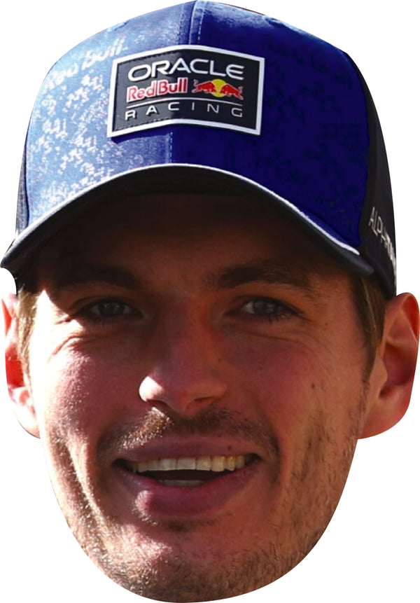 Max Verstrappen Cap 2  Facemask – F1 Motorsport Celebrity Card Face Mask – Celebrity Mask for Stag Do, Hen Night, Fancy Dress & Costume Parties