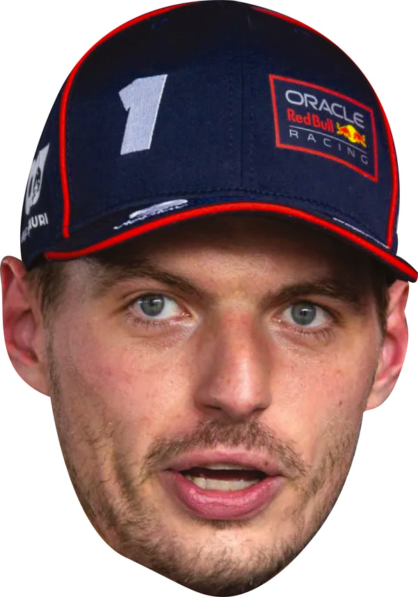 Max Verstrappen Cap 3  Facemask – F1 Motorsport Celebrity Card Face Mask – Celebrity Mask for Stag Do, Hen Night, Fancy Dress & Costume Parties