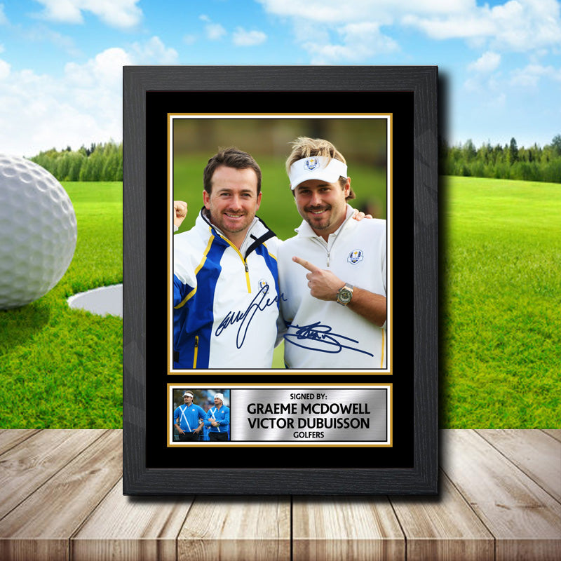 Mcdowell + Victor Dubuisson Printed Signature Golfer Star Poster Print Framed Wall Art Gift – Mcdowell + Victor Dubuisson Printed Signature Golfer Star Poster Print