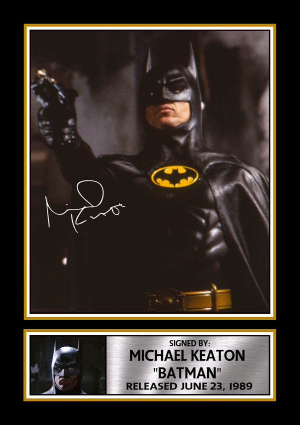 Michael Keaton Batman 1989 Printed Signature Poster – Classic Batman Movie Wall Art – DC Superhero Film Wall Art Print for Fans – Reproduction Print