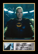 Michael Keaton Batman The Flash Printed Autograph Poster – DC Superhero Movie Wall Art – Batman 2023 Film Memorabilia Collectible Print