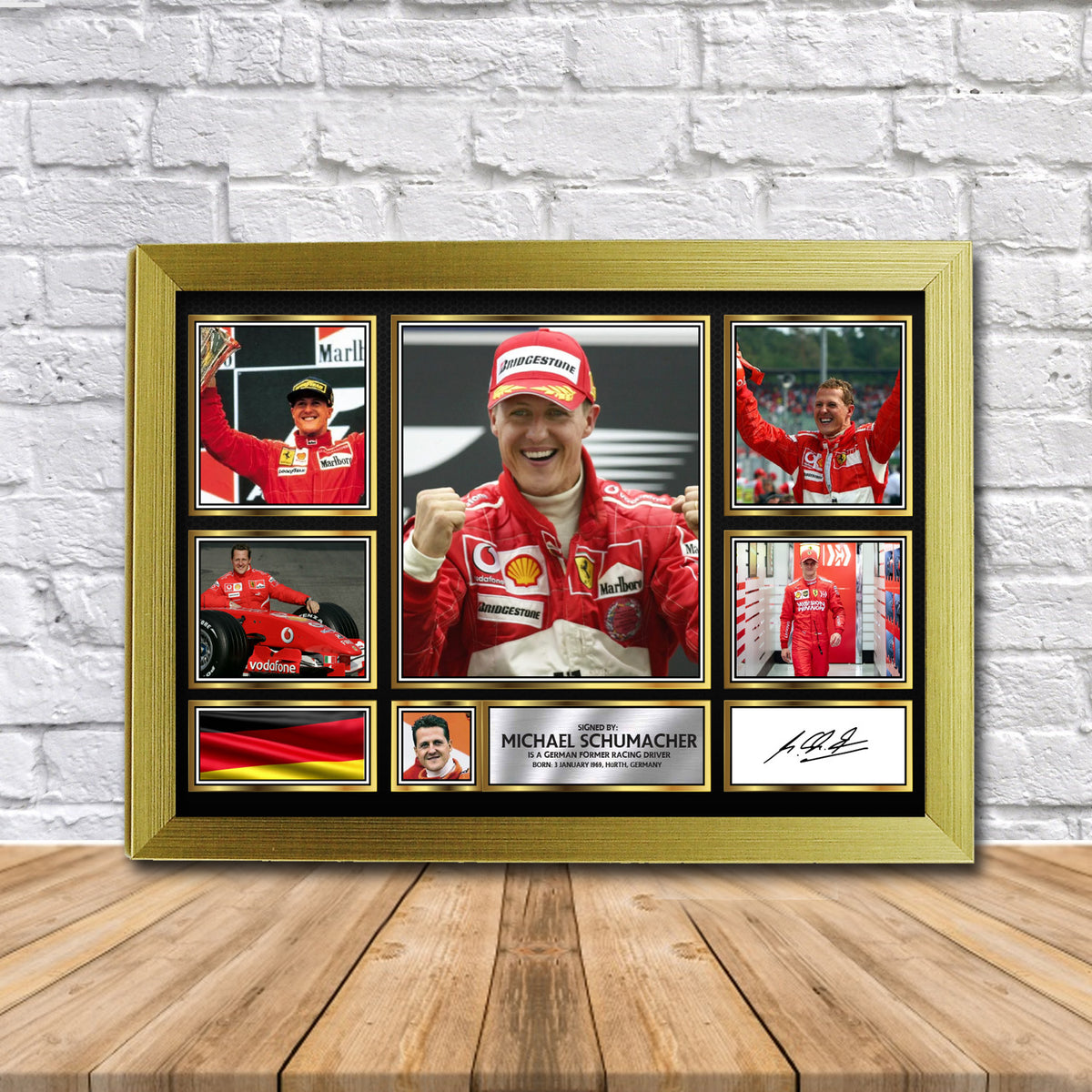 Michael Schumacher (2) Motorsport Gift Framed Printed Signature Star Poster Print Wall Art Gift – Michael Schumacher Motorsport Gift Framed Printed Signature Star Poster Print