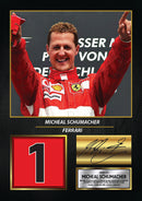 Michael Schumacher Signed Poster Print – Ferrari Formula 1 Wall Art – Printed Autograph F1 Racing Memorabilia – Motorsport Fan Gift Decor
