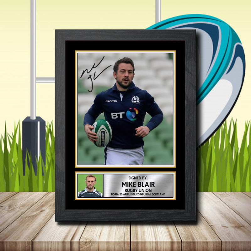 Mike Blair 1 Printed Signature Rugby Star Poster Print Framed Wall Art Gift – Mike Blair 1 Printed Signature Rugby Star Poster Print