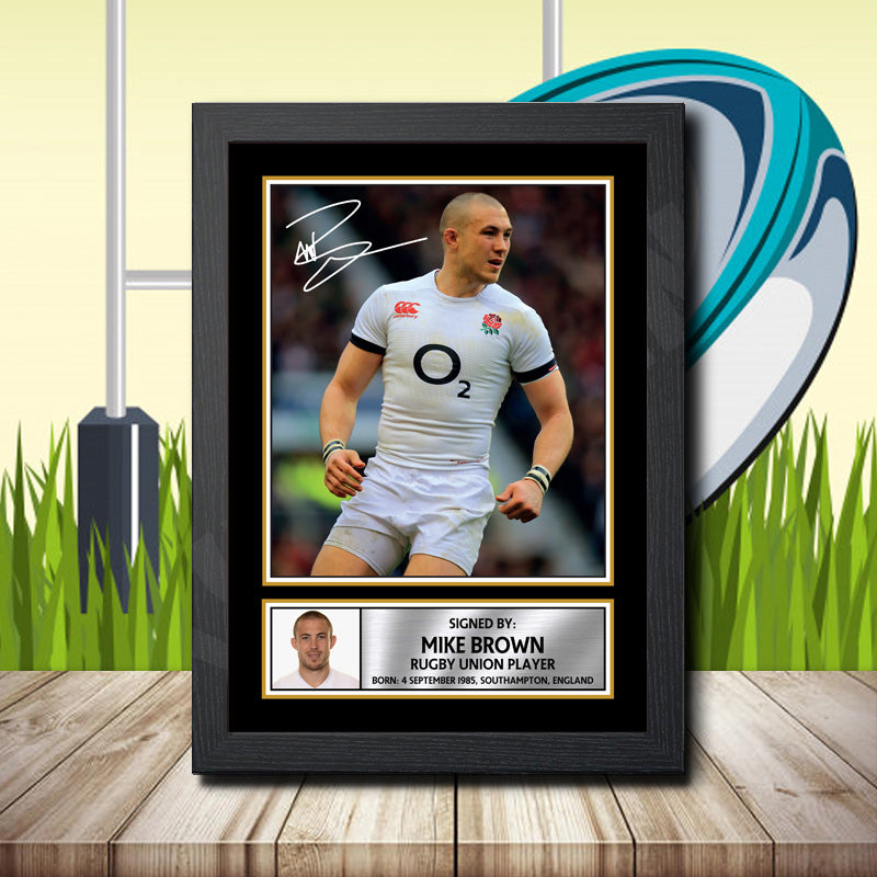 Mike Brown 1 Printed Signature Rugby Star Poster Print Framed Wall Art Gift – Mike Brown 1 Printed Signature Rugby Star Poster Print