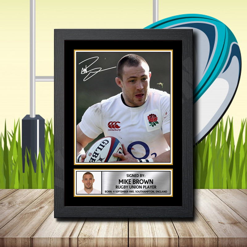 Mike Brown 2 Printed Signature Rugby Star Poster Print Framed Wall Art Gift – Mike Brown 2 Printed Signature Rugby Star Poster Print