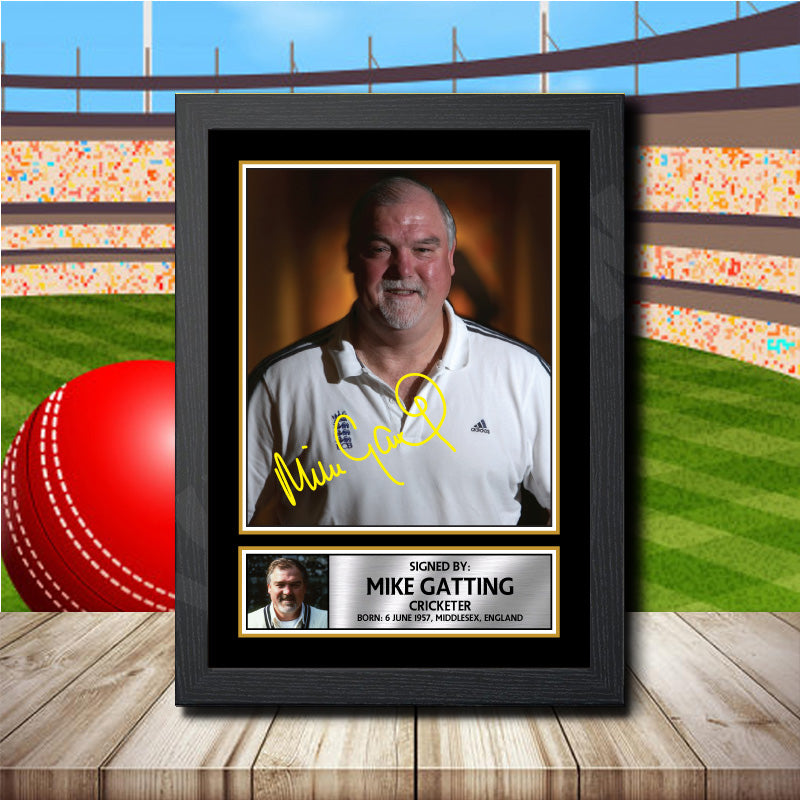 Mike Gatting 2 Printed Signature Cricket Star Poster Print Framed Wall Art Gift – Mike Gatting 2 Printed Signature Cricket Star Poster Print