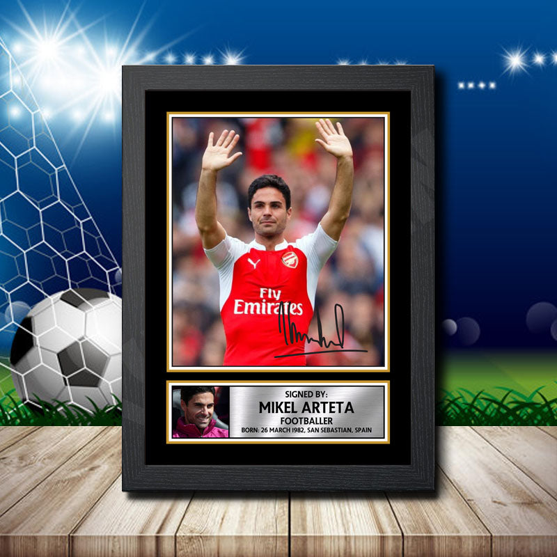 Mikel Arteta 2 Printed Signature Footballers Star Poster Print Framed Wall Art Gift – Mikel Arteta 2 Printed Signature Footballers Star Poster Print