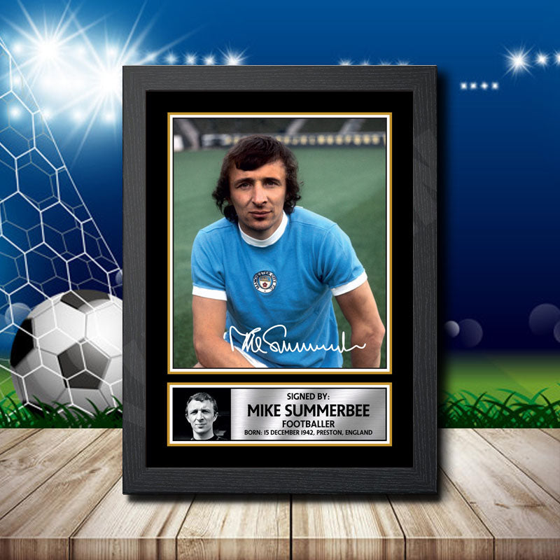 Mike Summerbee 2 Printed Signature Footballers Star Poster Print Framed Wall Art Gift – Mike Summerbee 2 Printed Signature Footballers Star Poster Print