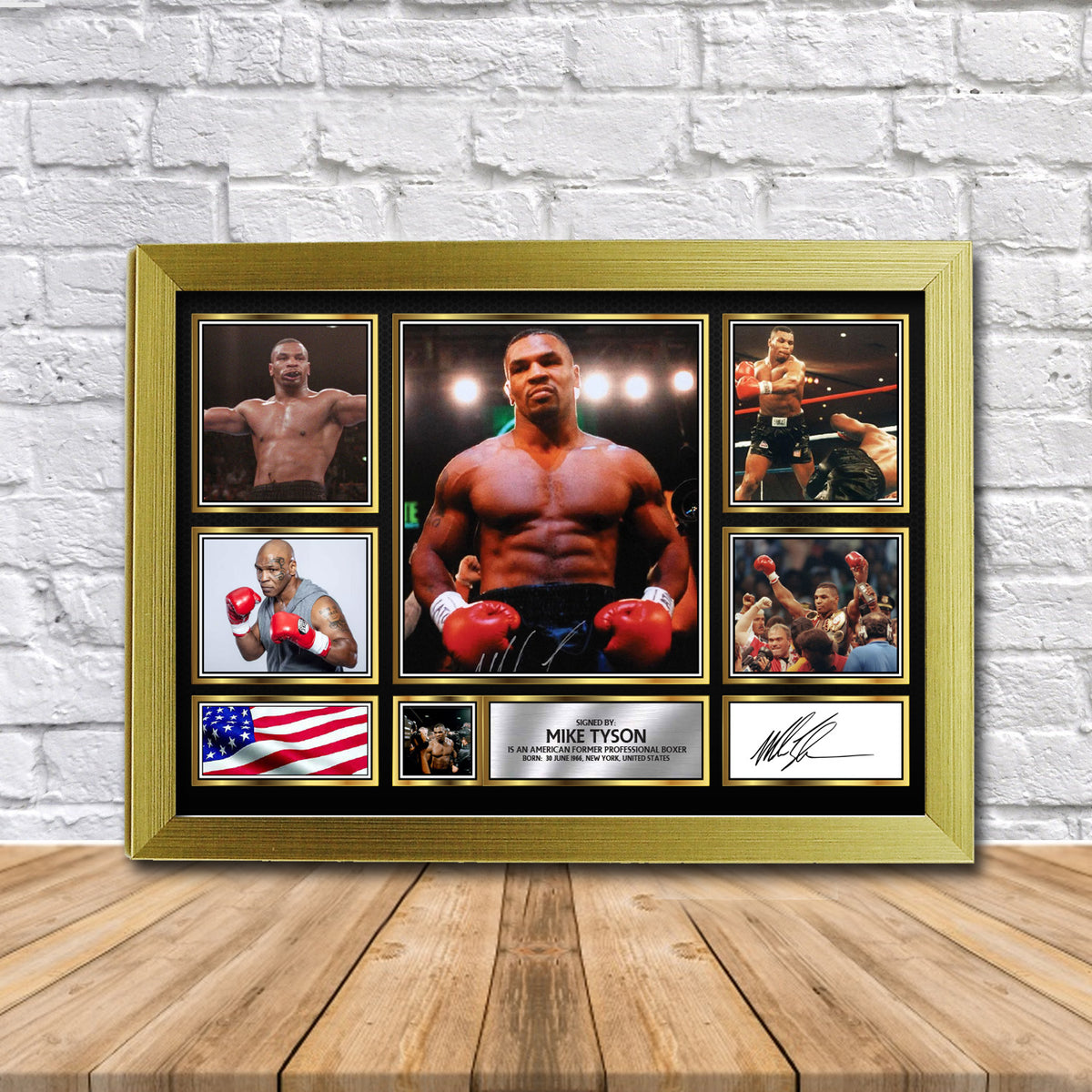 Mike Tyson Boxing Gift Framed Printed Signature Star Poster Print Wall Art Gift
