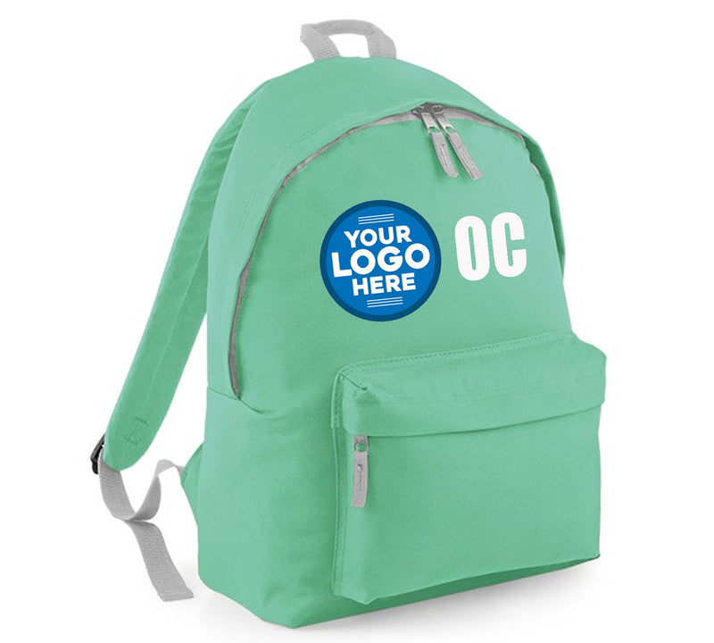 CUSTOM PRINTED BACKPACK SCHOOL ANY LOGO AND/ OR INITIALS FULLY PERSONALISED