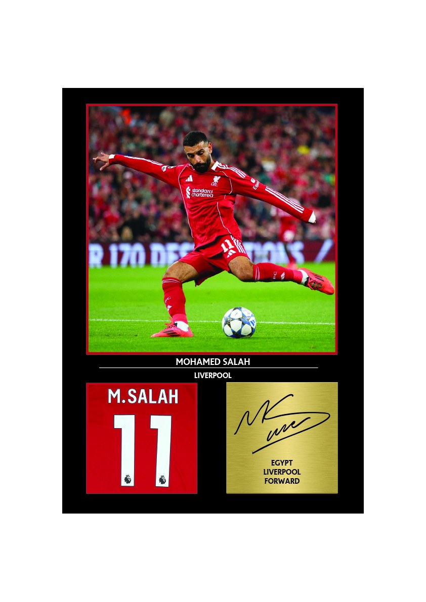Mo Salah Liverpool Footballer Printed Signature Print – mo Salah printed signature poster