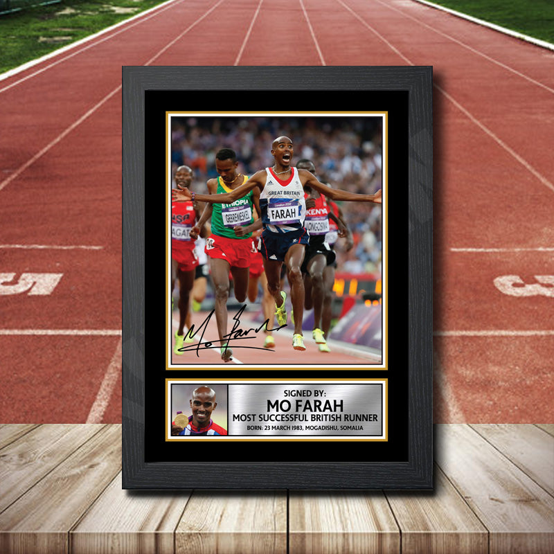 Mo Farah Printed Signature Athletics Star Poster Print Framed Wall Art Gift – Mo Farah Printed Signature Athletics Star Poster Print