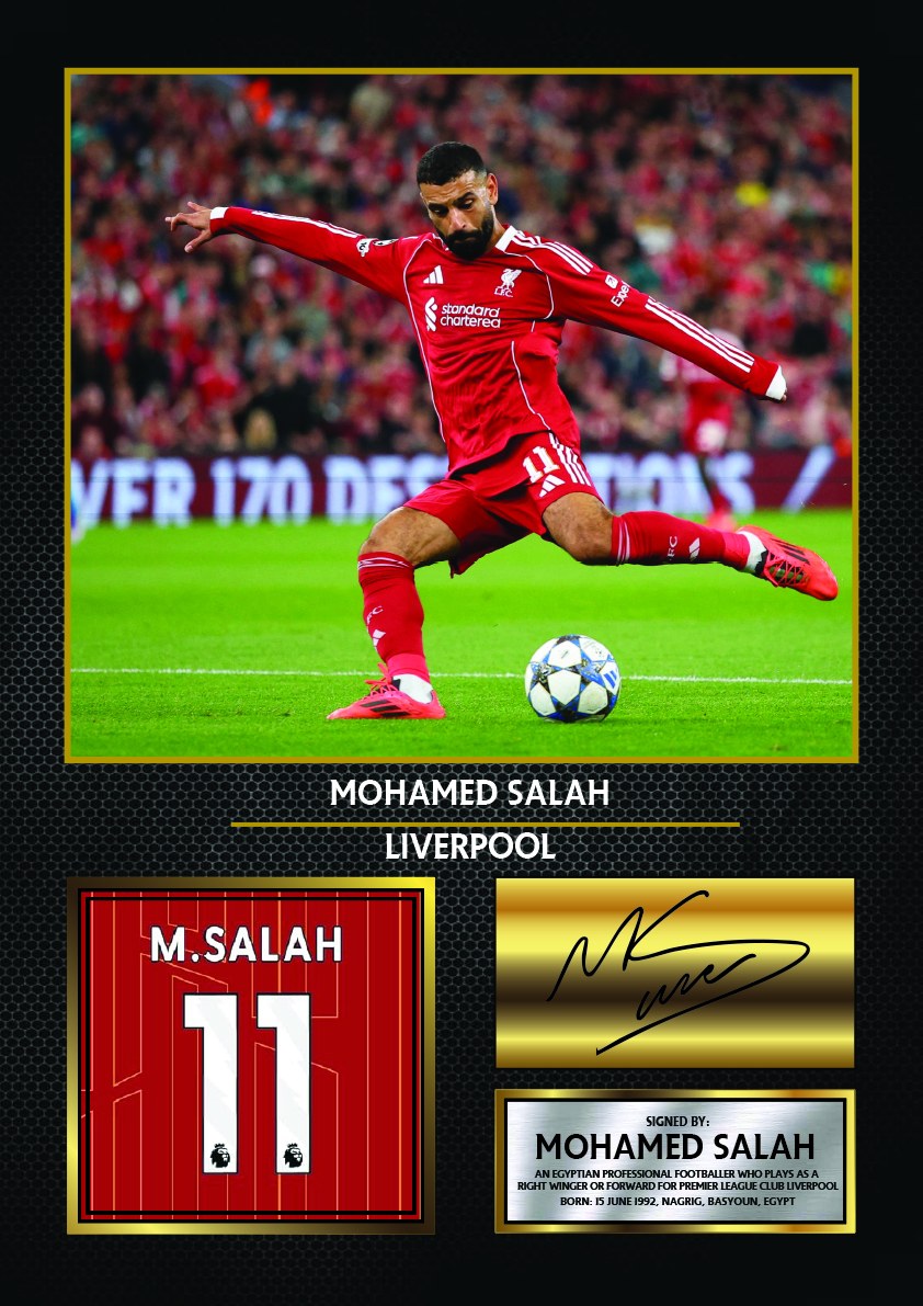 Mohamed Salah Liverpool Footballer Printed Signature Print – mohamed Salah printed signature poster