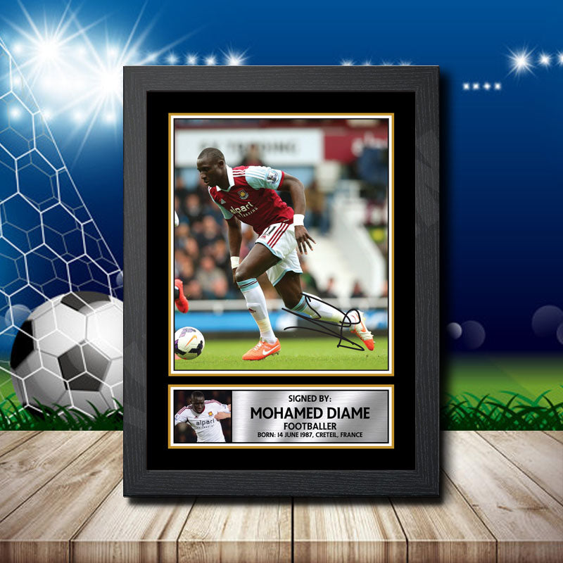 Mohamed Diame 2 Printed Signature Footballers Star Poster Print Framed Wall Art Gift – Mohamed Diame 2 Printed Signature Footballers Star Poster Print