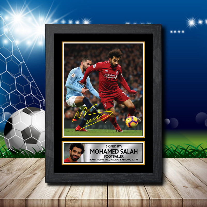 Mohamed Salah 6 Printed Signature Footballers Star Poster Print Framed Wall Art Gift – Mohamed Salah 6 Printed Signature Footballers Star Poster Print