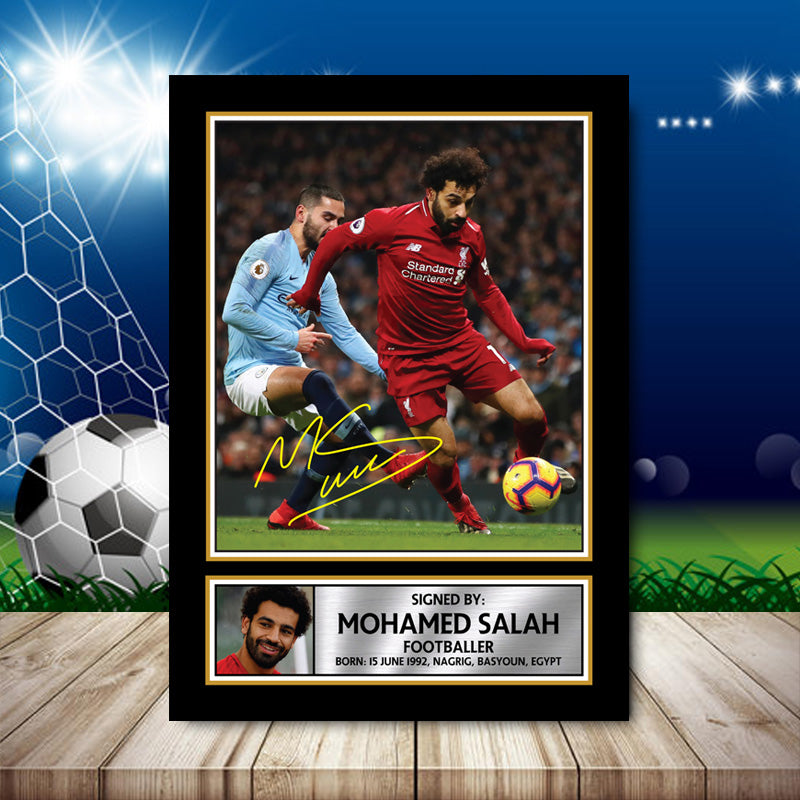 MOHAMED SALAH Footballer Printed Signature Poster Print Gift – Mohamed Salah Footballer Printed Signature Poster Print Gift