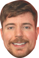 Mr Beast Face Mask – YouTube Superstar Costume Mask for Stag Do, Hen Party, Fancy Dress & Influencer Events – Adult Card Mask