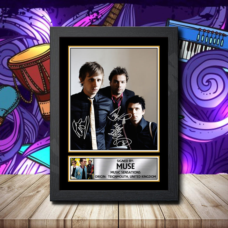 Muse 2 Printed Signature Rock-Bands Star Poster Print Framed Wall Art Gift – Muse 2 Printed Signature Rock-Bands Star Poster Print