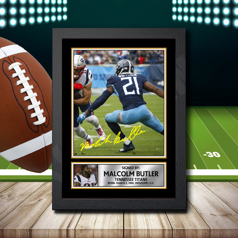 Malcolm Butler – Printed Signature NFL Star Print – Malcolm Butler