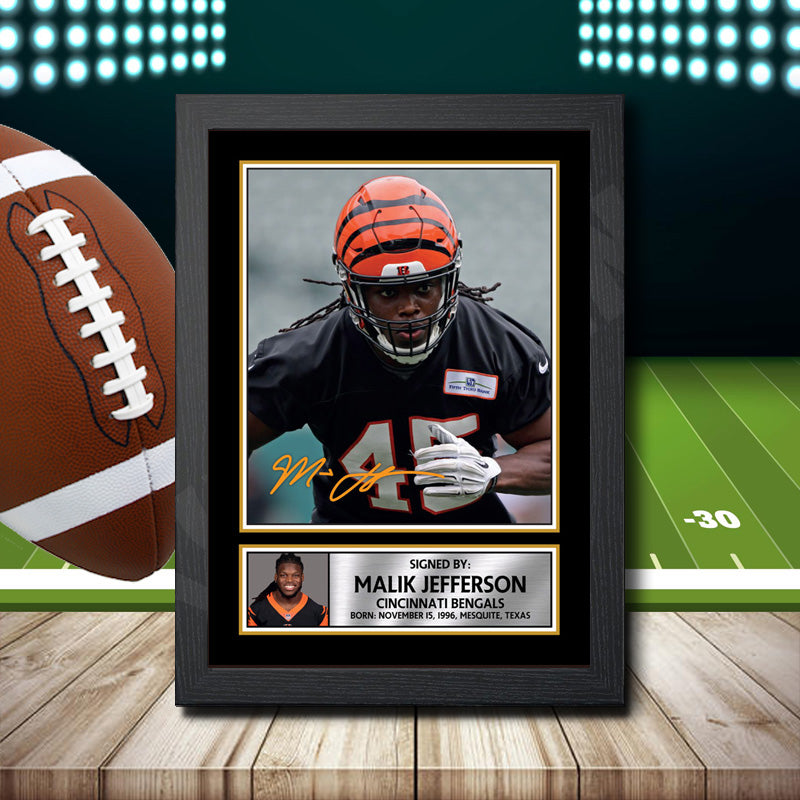 Malik Jefferson – Printed Signature NFL Star Print – Malik Jefferson