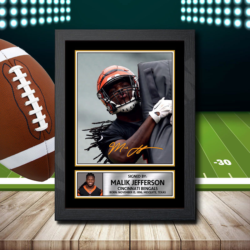Malik Jefferson 2 – Printed Signature NFL Star Print – Malik Jefferson 2