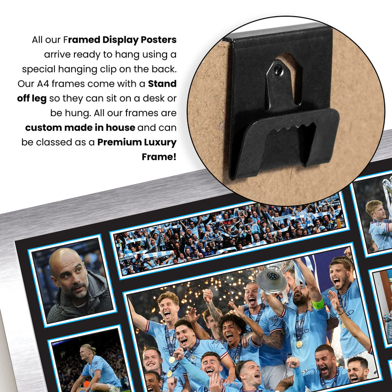 Manchester City Premier League Football Team Framed Autographed Print - Limited Edition Autograph Fan Gift – Collectible Memorabilia Merchandise