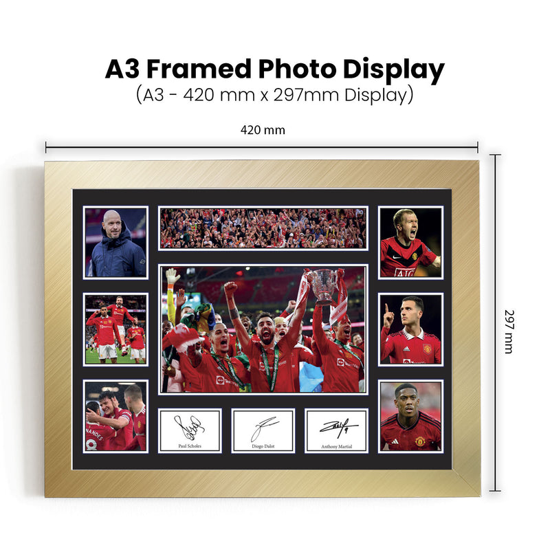 Manchester United Premier League Football Team Framed Autographed Print - Limited Edition Autograph Fan Gift – Collectible Memorabilia Merchandise