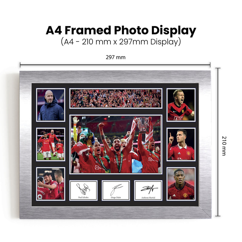 Manchester United Premier League Football Team Framed Autographed Print - Limited Edition Autograph Fan Gift – Collectible Memorabilia Merchandise